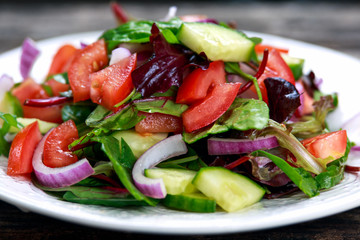 Fresh raw Vegetable mixed salad. close up