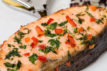 Delicious grilled salmon fillet.