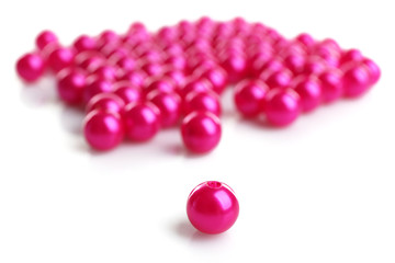 Pink beads, close up