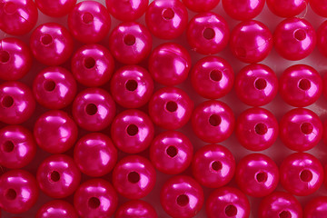Pink beads, close up