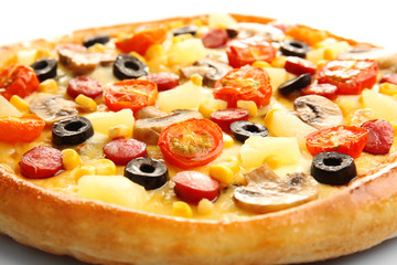 Delicious pizza, close-up
