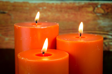 burning candles still life