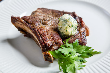 Juicy rib veal steak bbq