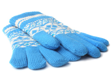 Warm woolen knitted gloves