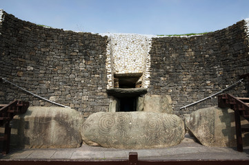 Detail of the Newgrange in the Boyne Valley is a 5000 year old Passage Tomb. Co. Meath, Ireland
