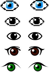 Set of different eyes