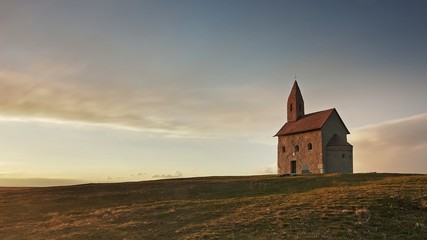 Fototapeta premium Old Catholic church in Drazovce, Slovakia