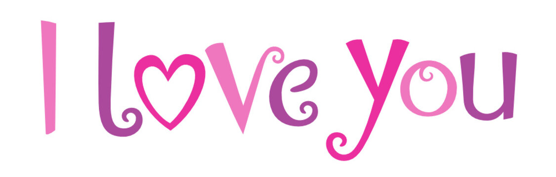 "I LOVE YOU" banner in Festive Tree font