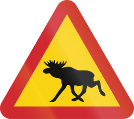 Road sign used in Sweden - Elk