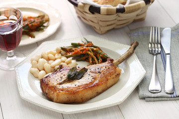 cooked french cut pork chops