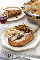 cooked french cut pork chops