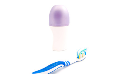deodorant and toothbrush