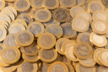 scattered coins full screen, turkish lira