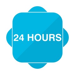 Blue square icon 24 hours