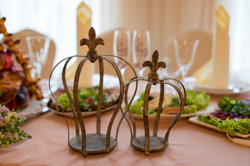 Ornate wedding celebration in a restaurant
