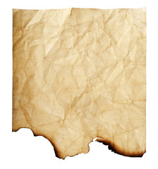 Old paper isolated on a white background