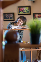 Young beautiful girl on a walk in the country