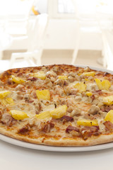 pizza with pineapple .