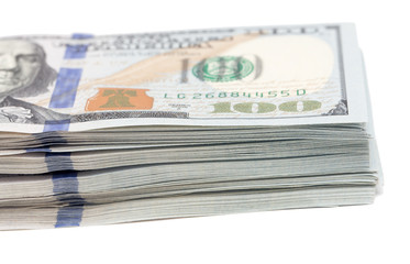 Dollars on a white background