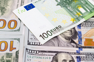 background of the money. Euro and Dollar