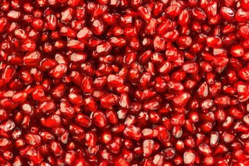 grains of ripe and juicy pomegranate