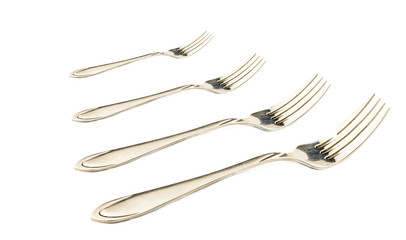 A set of chrome fork for eating