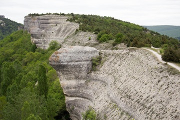 
View from Scuds to the path in the mountains