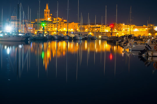 alghero cityscape seen from the harbor