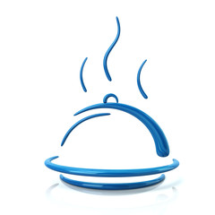 Illustration of blue restaurant cloche