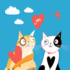 love cats and heart