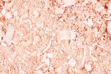 Closeup of a heap of shredded wood