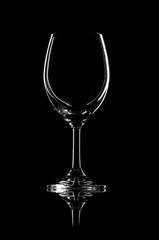 Wineglass on a black background