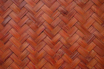 Naklejka premium Red bamboo wooden wall