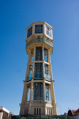 Fototapeta na wymiar The water tower in the city of Siofok near Lake Balaton in Hungary