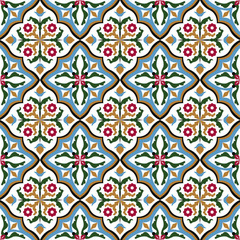 Seamless background image of vintage  flower leaf vine cross geometry pattern.
