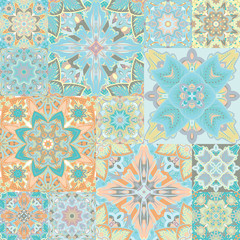 Seamless vector pattern. Patchwork. in arabic style. Abstract illustration.