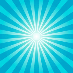 Blue sunburst background. Starburst texture. Vector illustration.