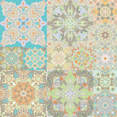 Seamless vector pattern. Patchwork. in arabic style. Abstract illustration.