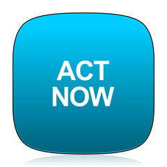 act now blue icon