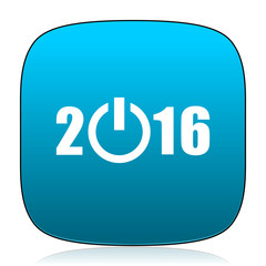 year 2016 blue icon