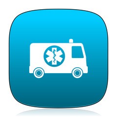 ambulance blue icon