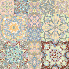 Seamless vector pattern. Patchwork. in arabic style. Abstract illustration.