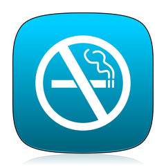 no smoking blue icon