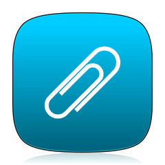 paperclip blue icon