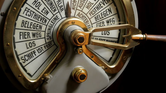 The big navigation watch on the captains deck. The clock has German words on it