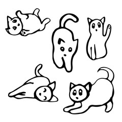 Funny cartoon kittens (set)