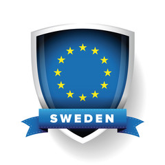 Sweden - EU member flag vector shield