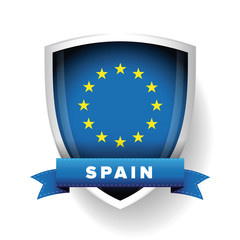 Spain - EU member flag vector shield