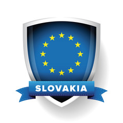 Slovakia - EU member flag vector shield