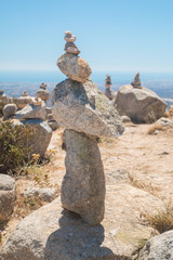 Pile of stones at the Monte Foia in Monchique, Portugal
